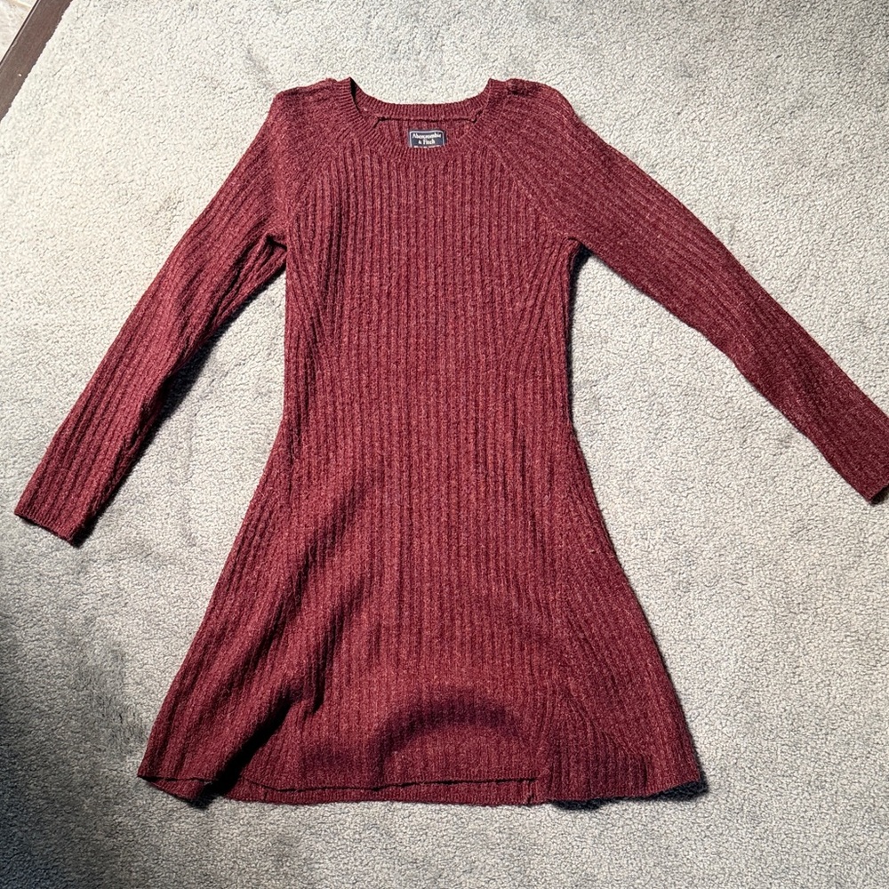 Abercrombie & Fitch Burgundy Knit Sweater dress